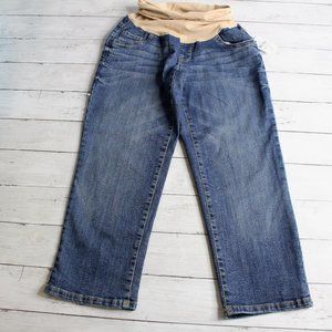 Oh Baby Women's Maternity Denim Blue Jean Capri Pants Size S Summer
